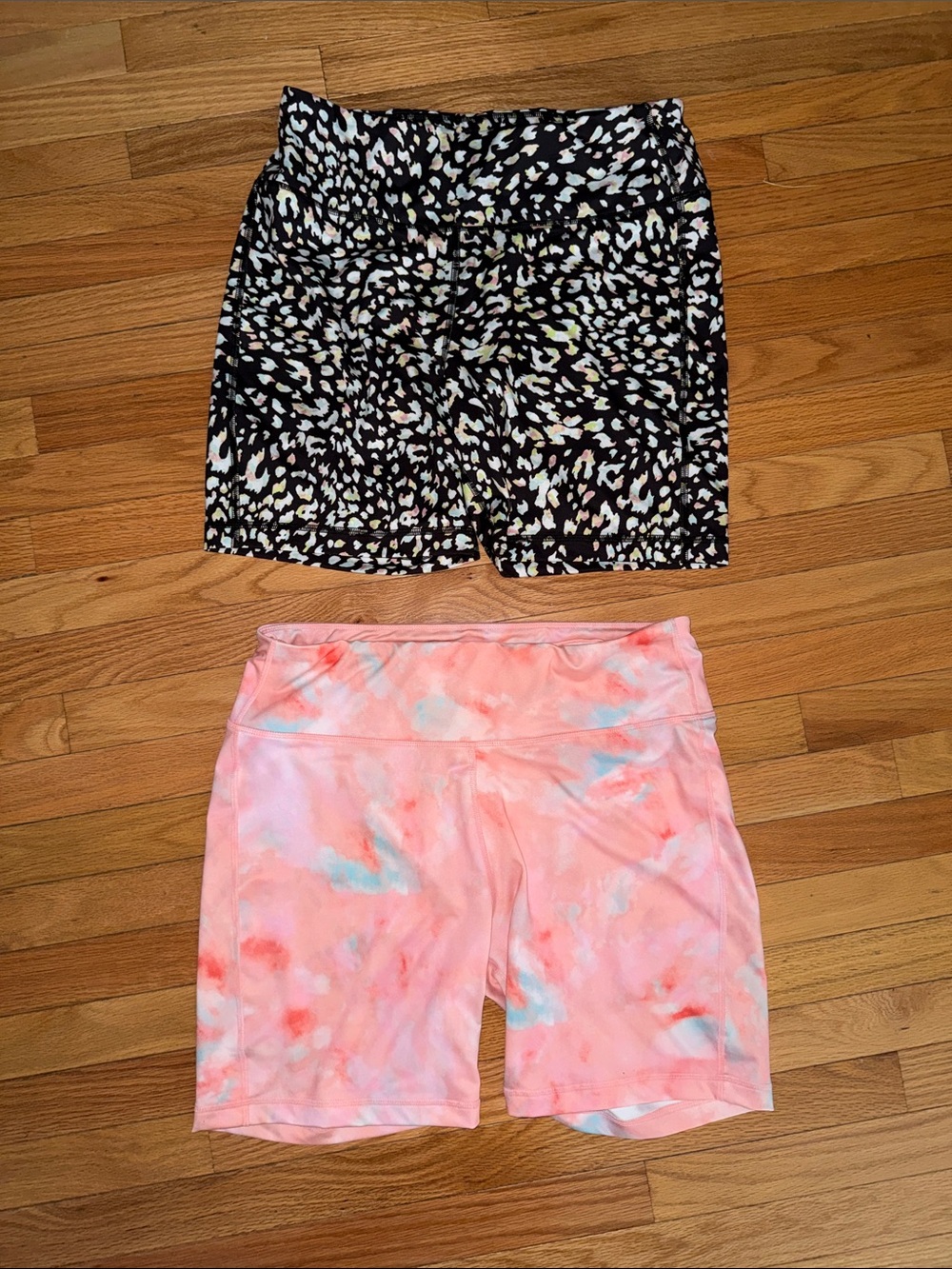 ZELOS❗️BUNDLE❗️Coral Tie-Dye & Leopard Print Biker Shorts